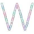 lettre W 2D style trombonne multicolor majuscules graphisme video scrap