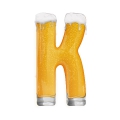 lettre K en forme de chope de biere 2D hyper realiste